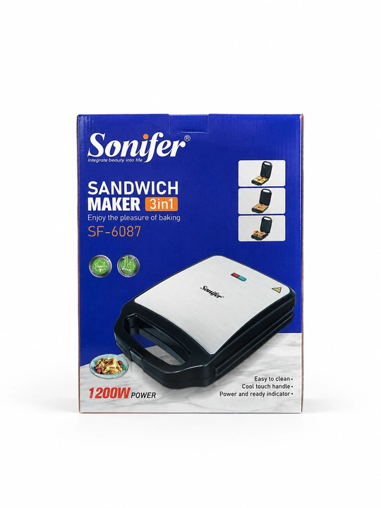 Сэндвичница Sonifer SF-6087 3 в 1, 1200W, электрическая бутербродница, вафельница