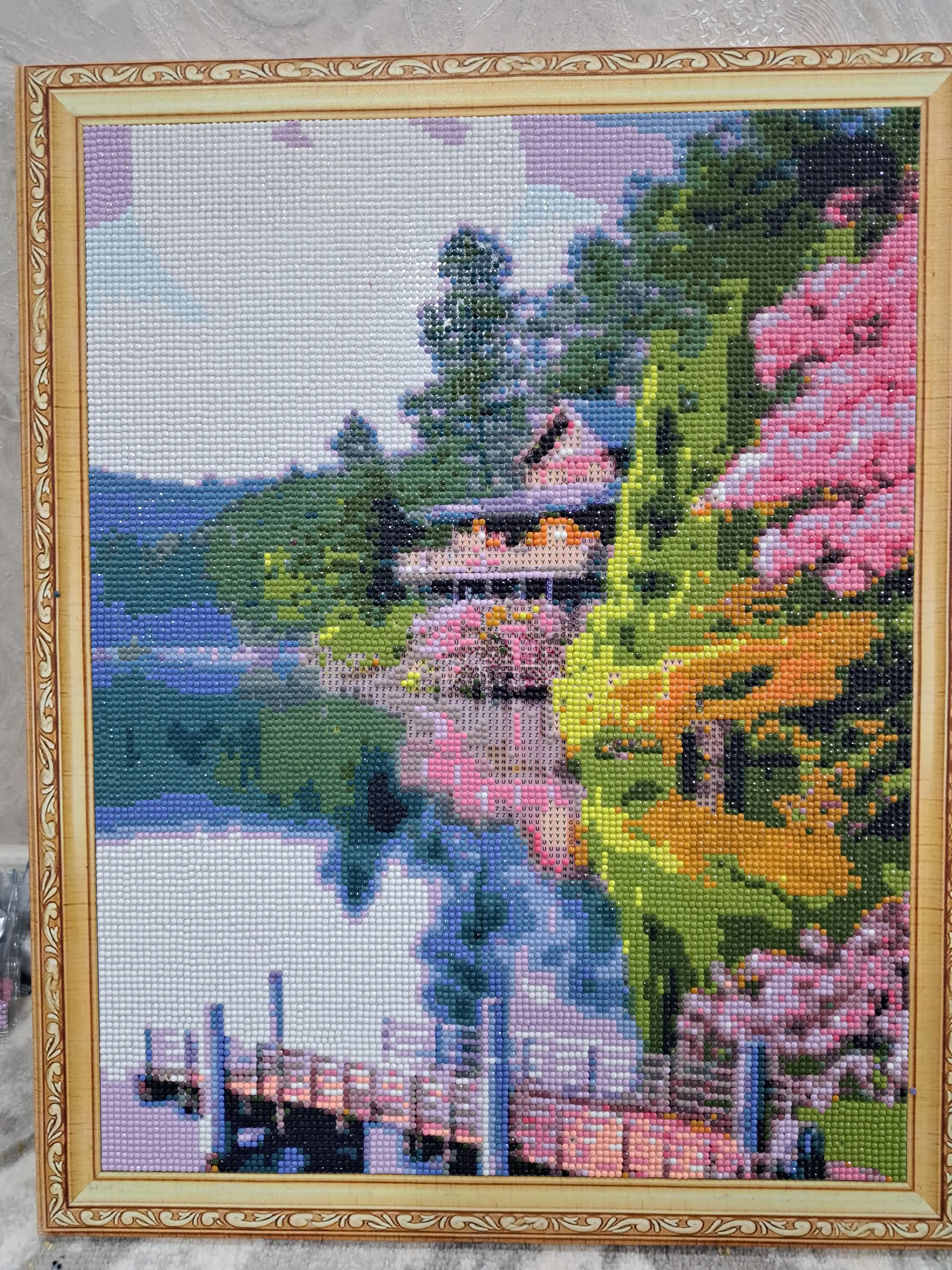 Olmosli mozaika, Almaznaya mazayka, "PEYZAJ" mavzusida, ramkaga tortilgan, 40*50 sm