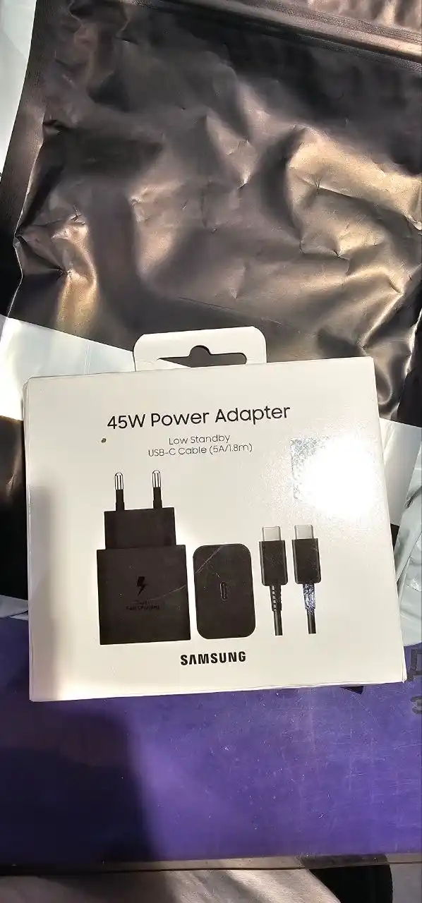 Samsung 45W USB-C (Type-C) Быстрое зарядное устройство + кабель USB-C 5A 1.8м