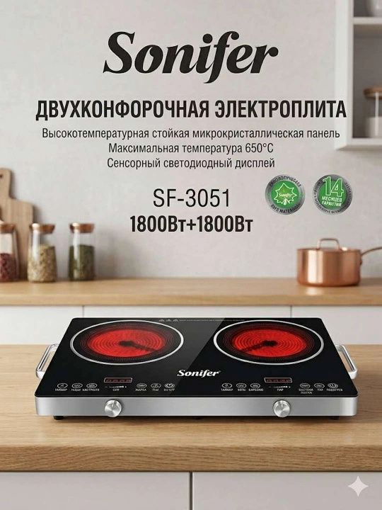 Zamonaviy va kuchli ikki konforkali elektr plitasi