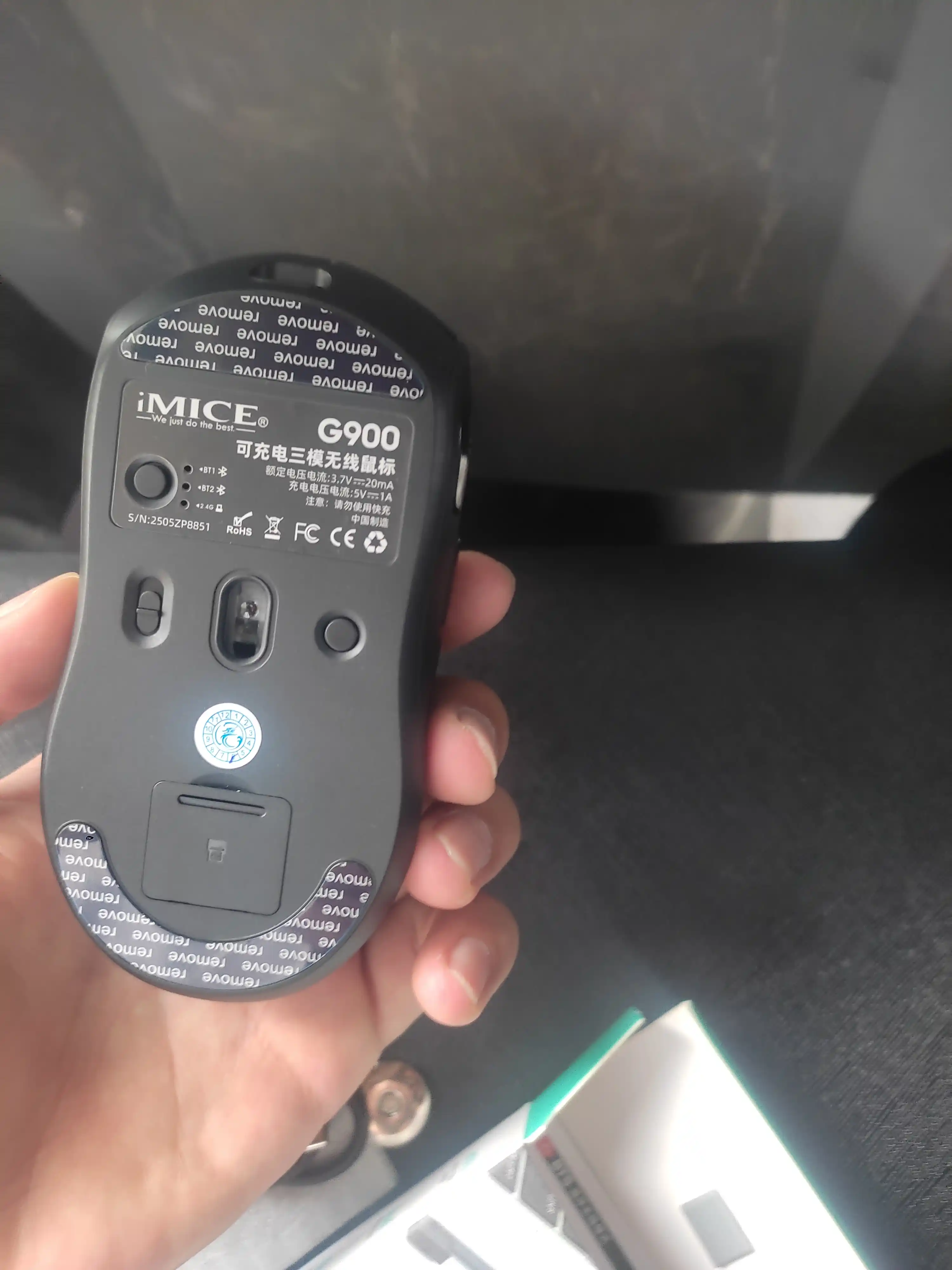 Shovqinsiz, Simsiz o‘yin sichqoncha, iMICE 5 xil model, DPI 12800, RGB, tugmalar 8 tagacha