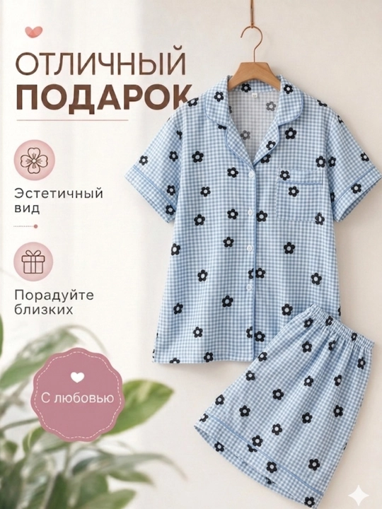 Ayollar pijamasi komplekt, koreys uslubi, 11 tur, M-XL