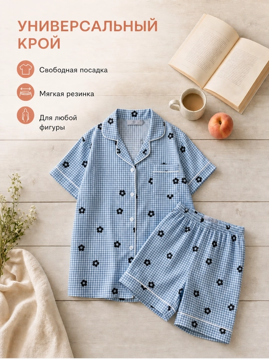 Ayollar pijamasi komplekt, koreys uslubi, 11 tur, M-XL