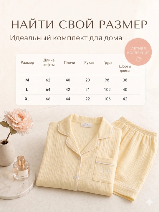 Ayollar pijamasi komplekt, koreys uslubi, 11 tur, M-XL