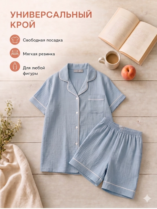 Ayollar pijamasi komplekt, koreys uslubi, 11 tur, M-XL