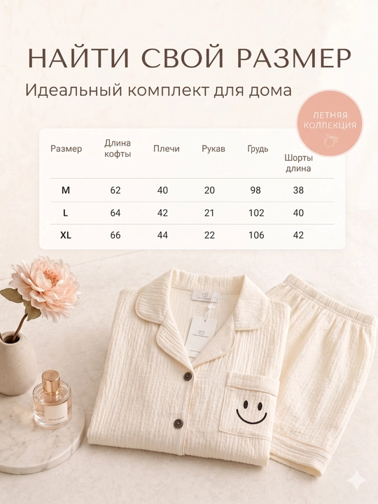 Ayollar pijamasi komplekt, koreys uslubi, 11 tur, M-XL