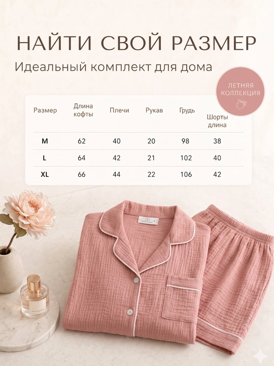 Ayollar pijamasi komplekt, koreys uslubi, 11 tur, M-XL