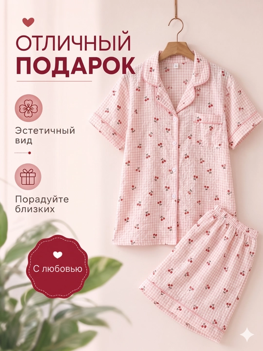 Ayollar pijamasi komplekt, koreys uslubi, 11 tur, M-XL