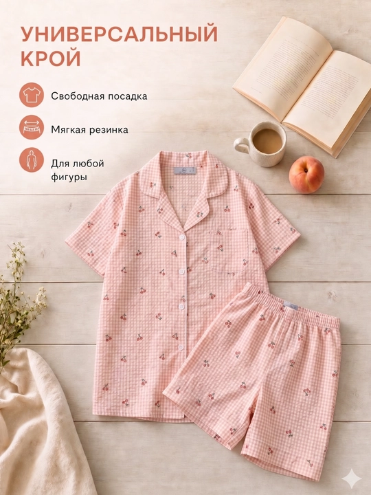 Ayollar pijamasi komplekt, koreys uslubi, 11 tur, M-XL