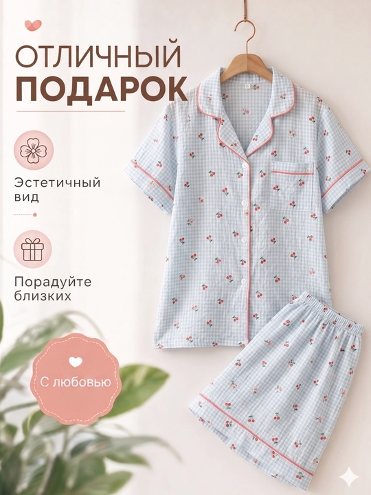 Ayollar pijamasi komplekt, koreys uslubi, 11 tur, M-XL