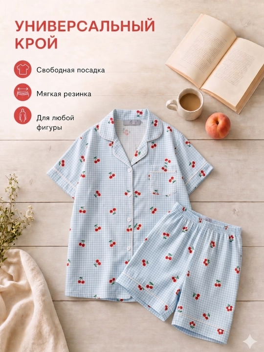 Ayollar pijamasi komplekt, koreys uslubi, 11 tur, M-XL