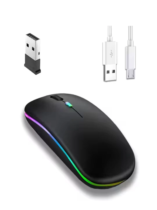 Беспроводная Bluetooth мышь с подсветкой, бесшумная, перезаряжаемая 2.4G