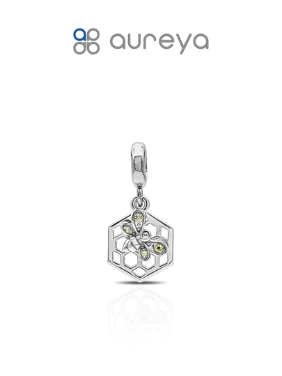 Шарм из серебра 925 пробы с родием, вставки: Фианит б/ц (DP2685) — AUREYA-DP2685-СЕРЕБРН