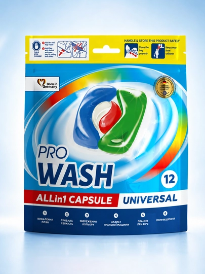 Капсулы для стирки Pro Wash 12 шт Doypack - 