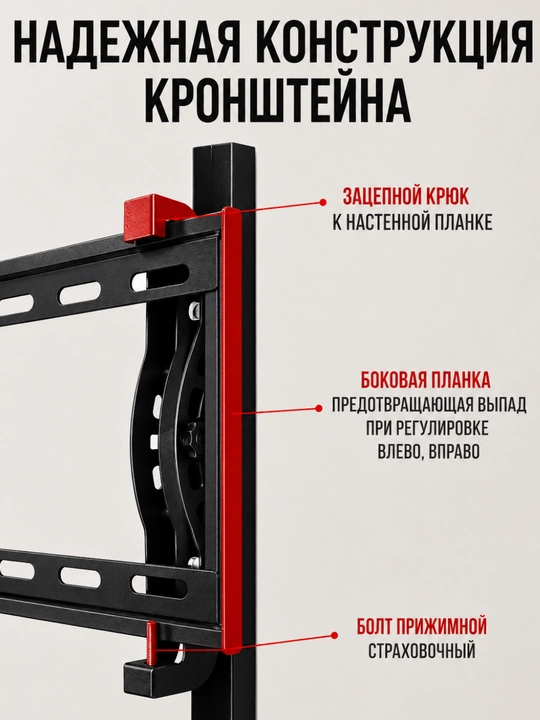 Televizor kronshteyni devorga osiladigan TV ushlagichi 17–80 dyuym