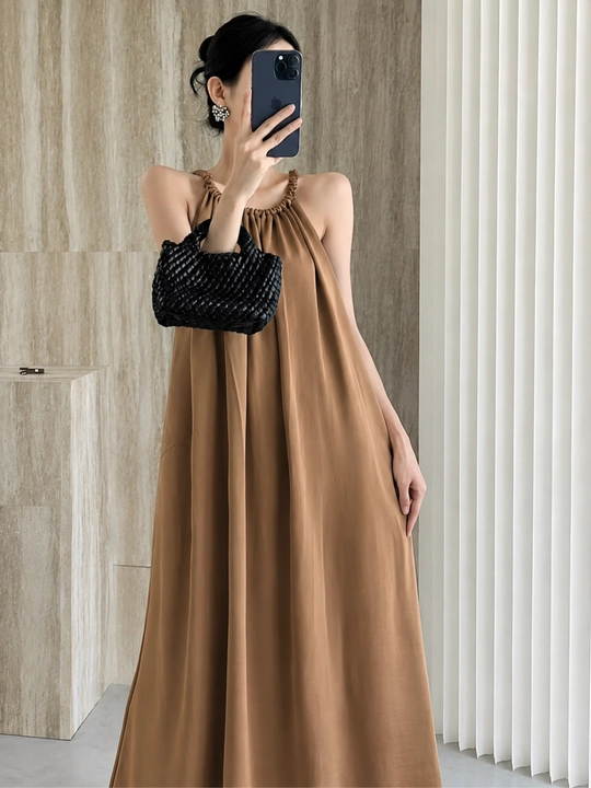 Ayollar uchun yozgi  kiyim ko‘ylak sarafan midi/maksi, gulli, ofis, kundalik uchun S–XL