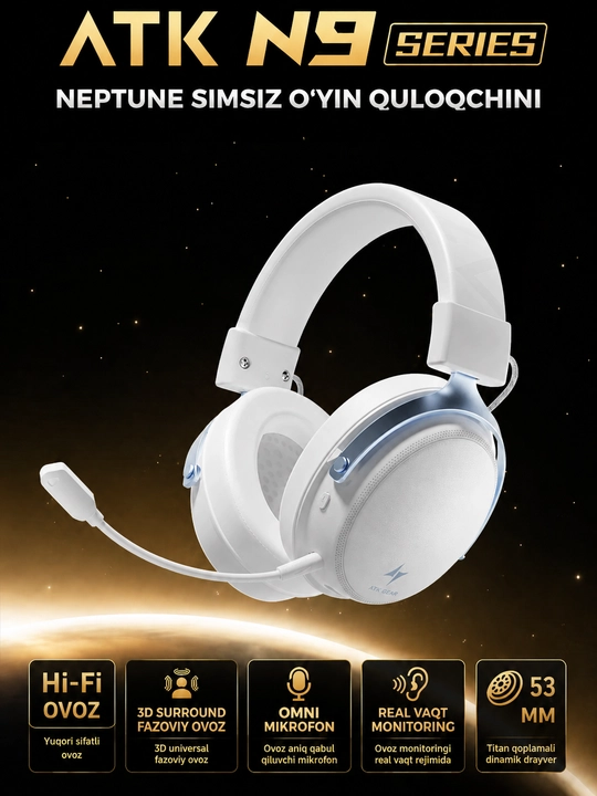 Simli o‘yin quloqchinlari ATK NEPTUNE N9 Pro, Ultra modeli