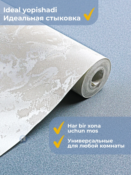 AURA devor uchun vinil oboylar: flizelin asosida 1,06×10,05 m, qog‘oz asosida 0,53×10 m