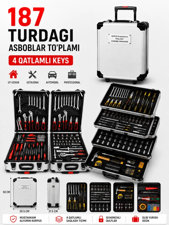 187 dona kalitlar to‘plami universal nabor - 