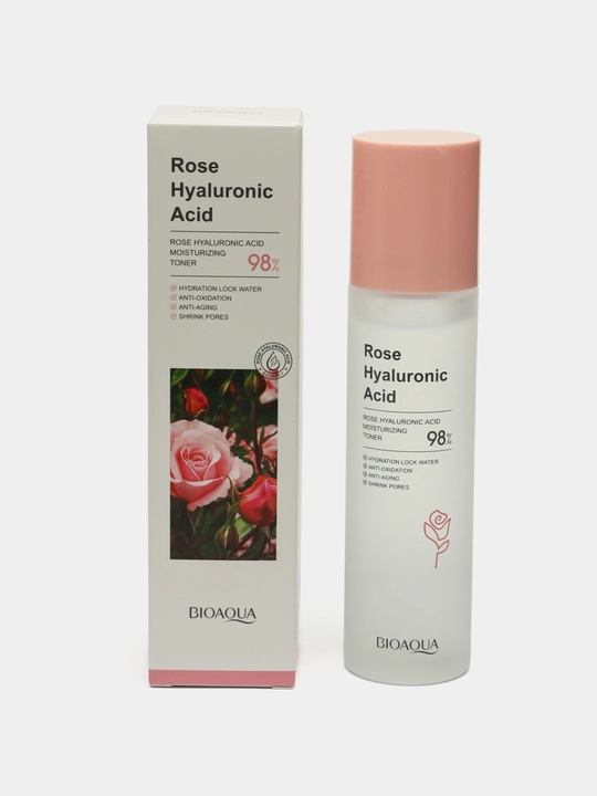 Увлажняющий тонер для лица с экстратком розы BioAqua Rose Hyaluronic Acid