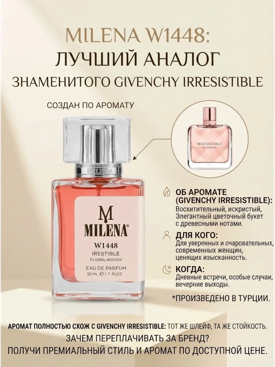 Parfyumlangan suv ayollar uchun, Forever and Ever Dior, Milena №W1492, 50 ml