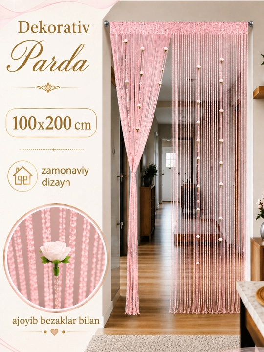 Декоративная штора с цветочным узором, для дверей и окон, 100×200 см - 