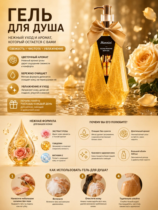 Гель для душа. Fresh Floral Fragrance 768 мл — с ароматом гардении и увлажняющим эффектом