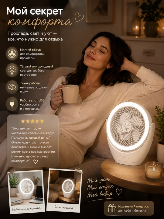 Quyosh paneli va aromaterapiyali portativ mini ventilyator, LED chiroqli stol ventilyatori