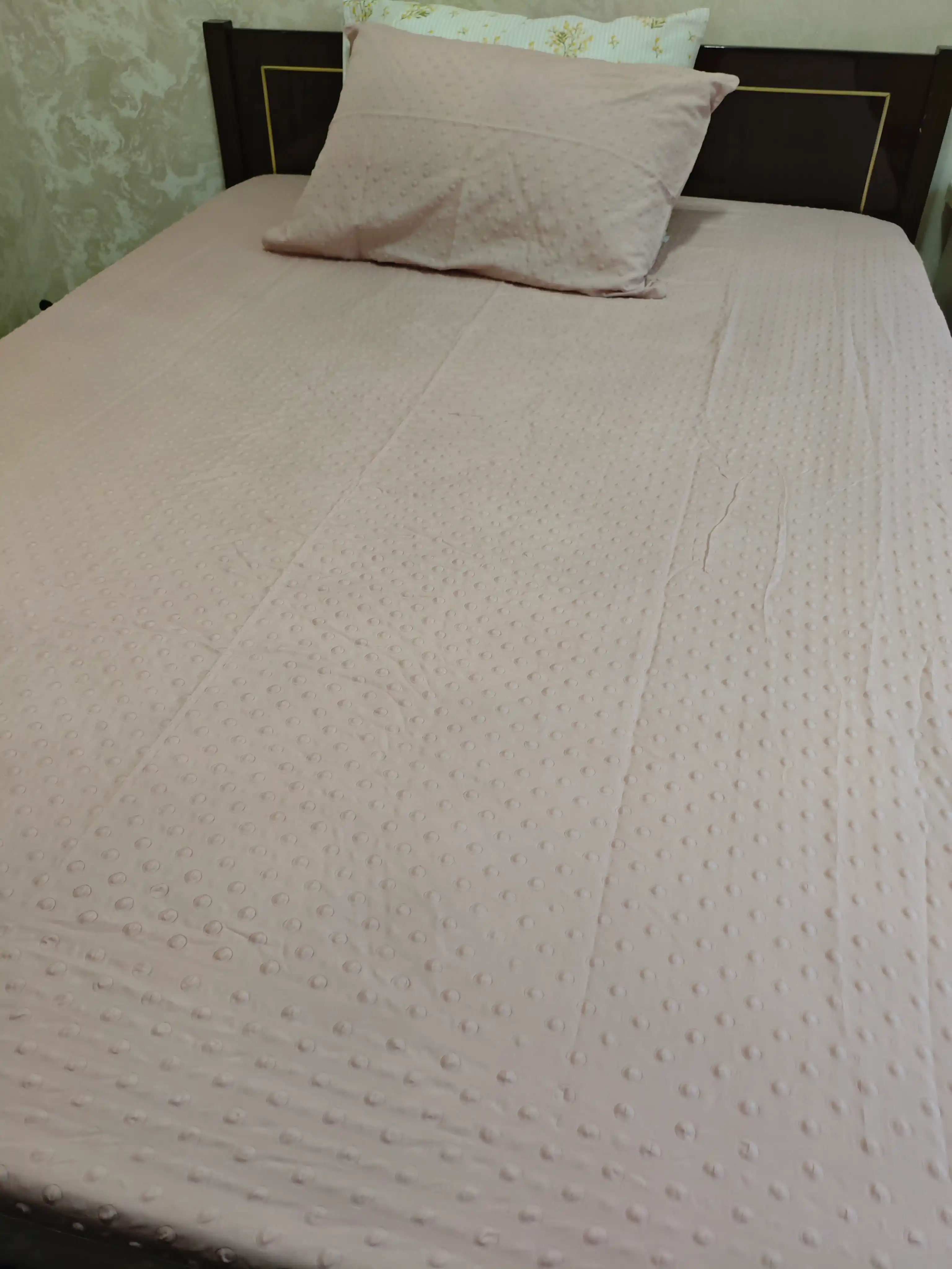 Простыня на резинке, с карманами и наволочками, minky dots, 90/140/160/180*200