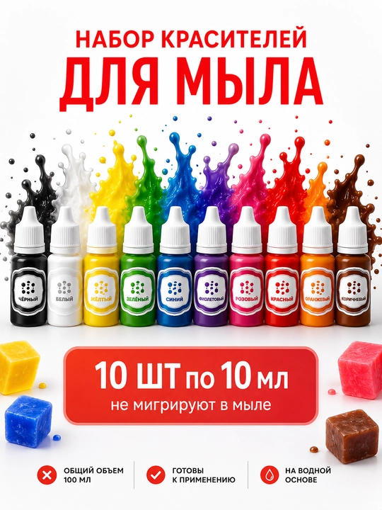 Sovun uchun kochib otmaydigan boyoqlari to'plami, 5 dona, 10 dona, 15 dona