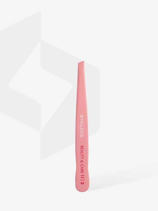STALEKS Пинцет для бровей BEAUTY & CARE 11 TYPE 3 широкие скошенные кромки
