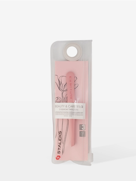 STALEKS Пинцет для бровей BEAUTY & CARE 11 TYPE 3 широкие скошенные кромки