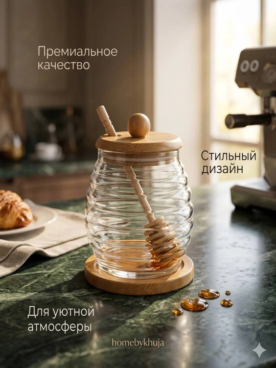 Банка для мёда с деревянной ложкой