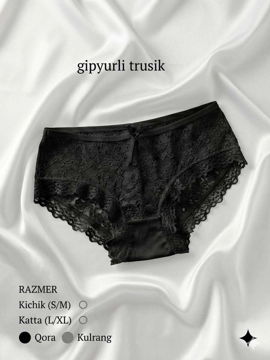 Женское нижнее белье, красивые, гипюровые, кружевные трусики - 