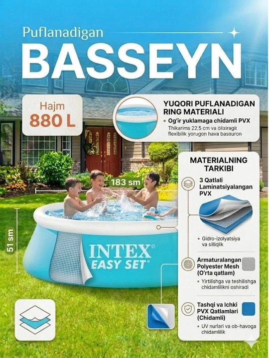 Надувной бассейн INTEX Easy Set 28101