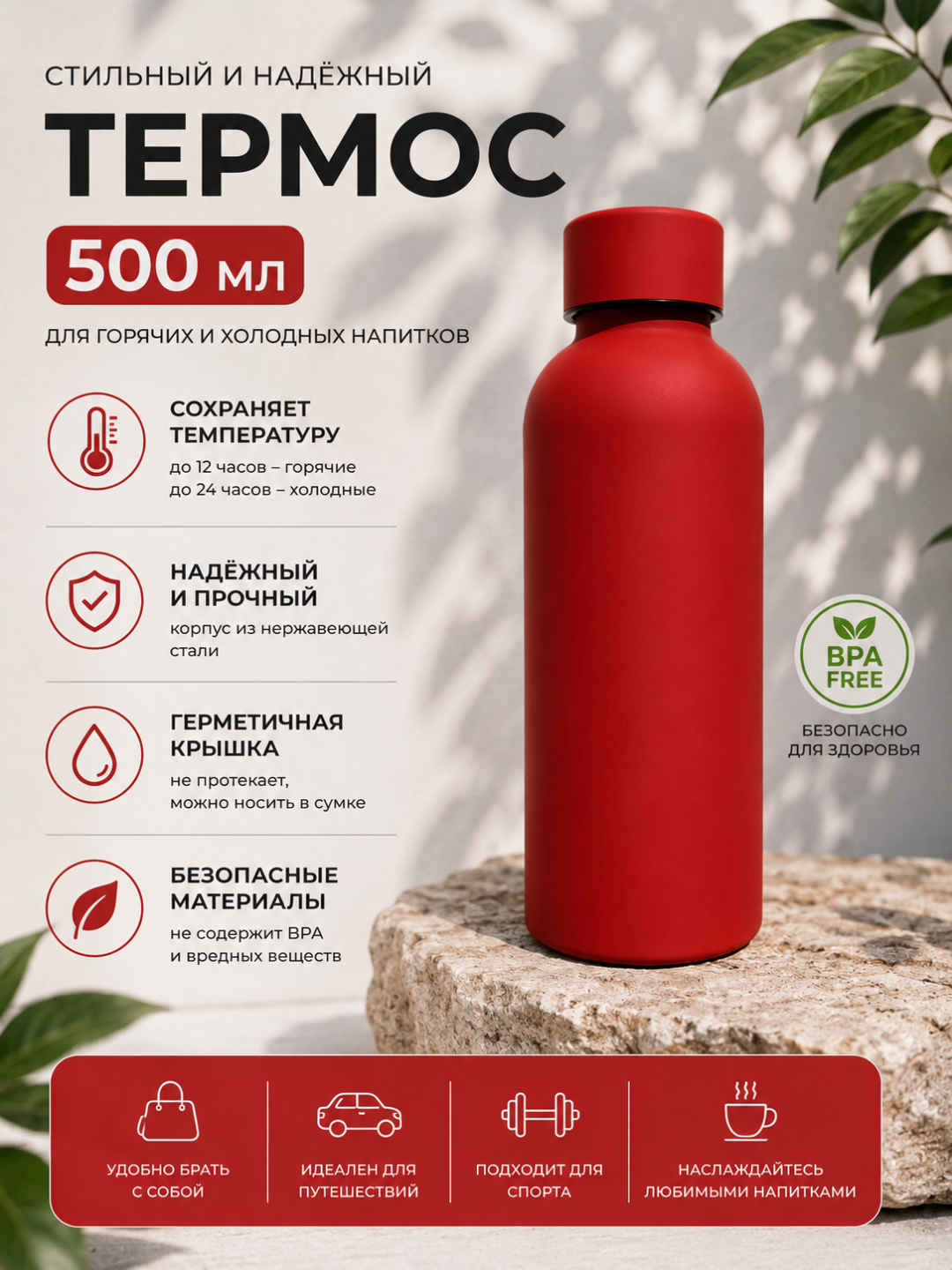 500 ml li termos - issiq va sovuq ichimliklar uchun zamonaviy va ishonchli - 