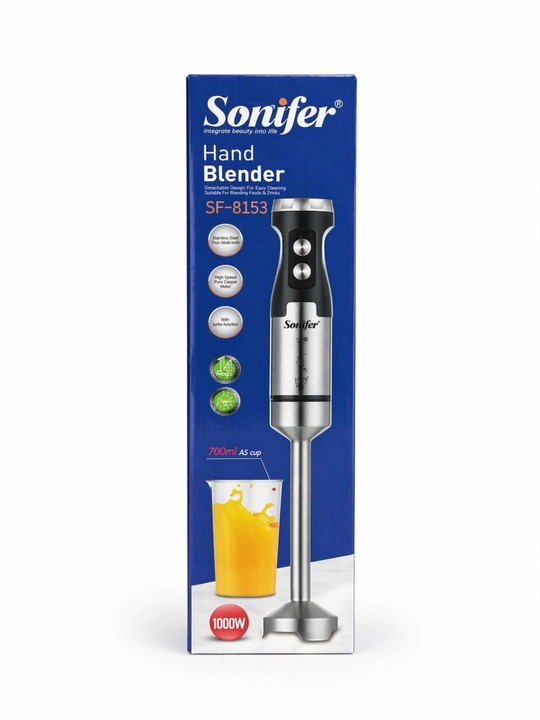 Ручной блендер Sonifer SF-8153, погружной блендер, чёрный, 1000W, бытовая техника кухни