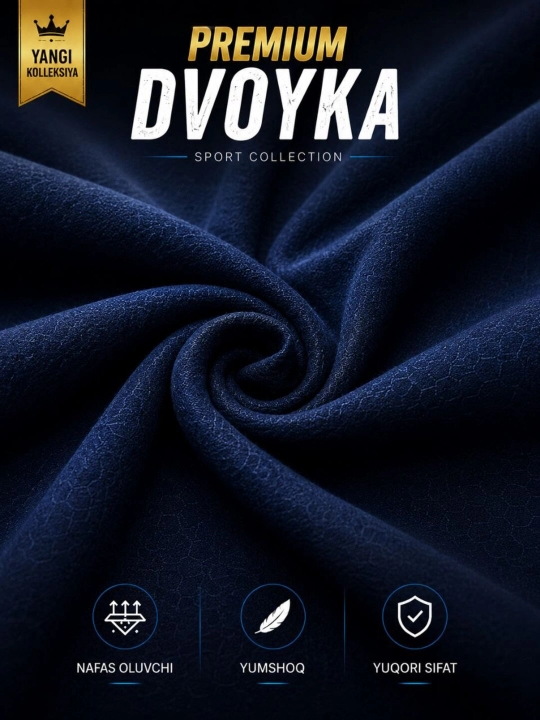 Erkaklar uchun sport dvoyka, polo futbolka va shim komplekti, yozgi qulay dvoyka