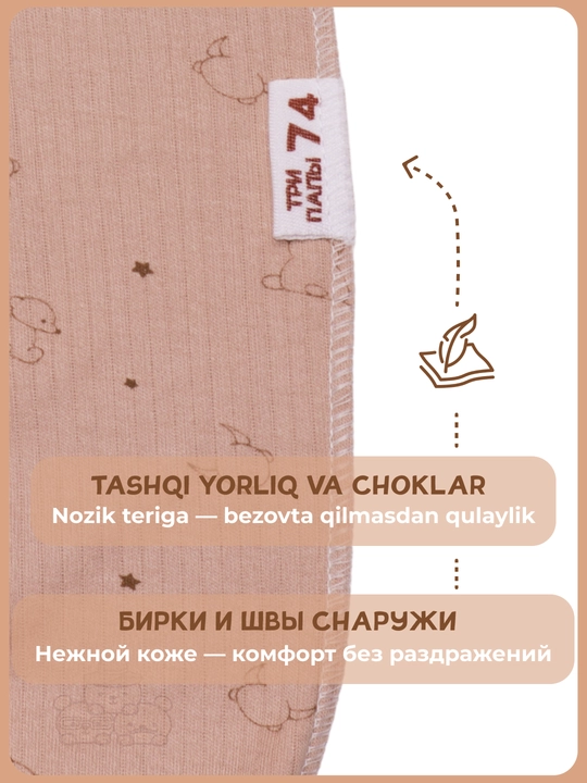 Комбинезон для новорожденных, детский слип, мягкий, хлопковый, 68-86 размеры