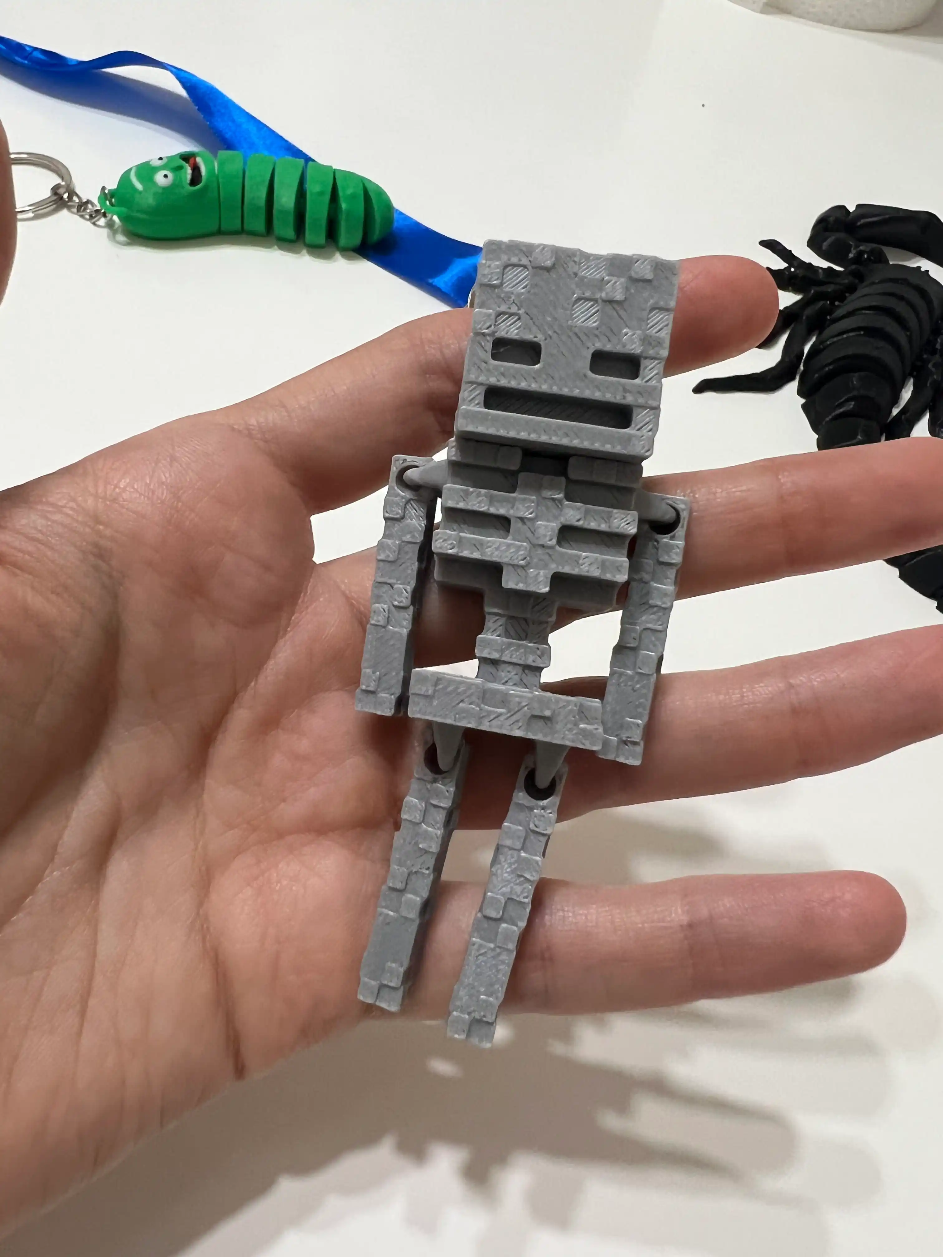 Minecraft Skelet Brelok , 3D bosib chiqarilgan, harakatlanuvchi
