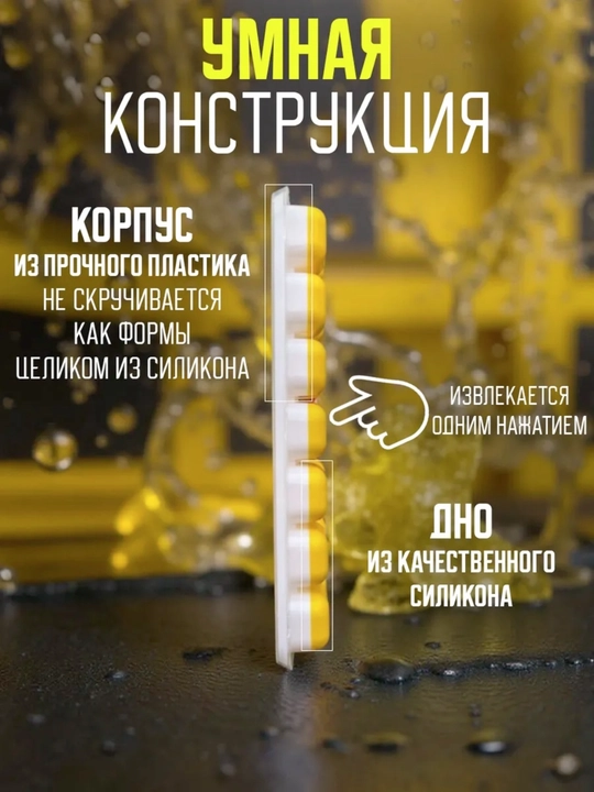 Форма для кубиков льда из силикона и пластика, лоток для кубиков льда