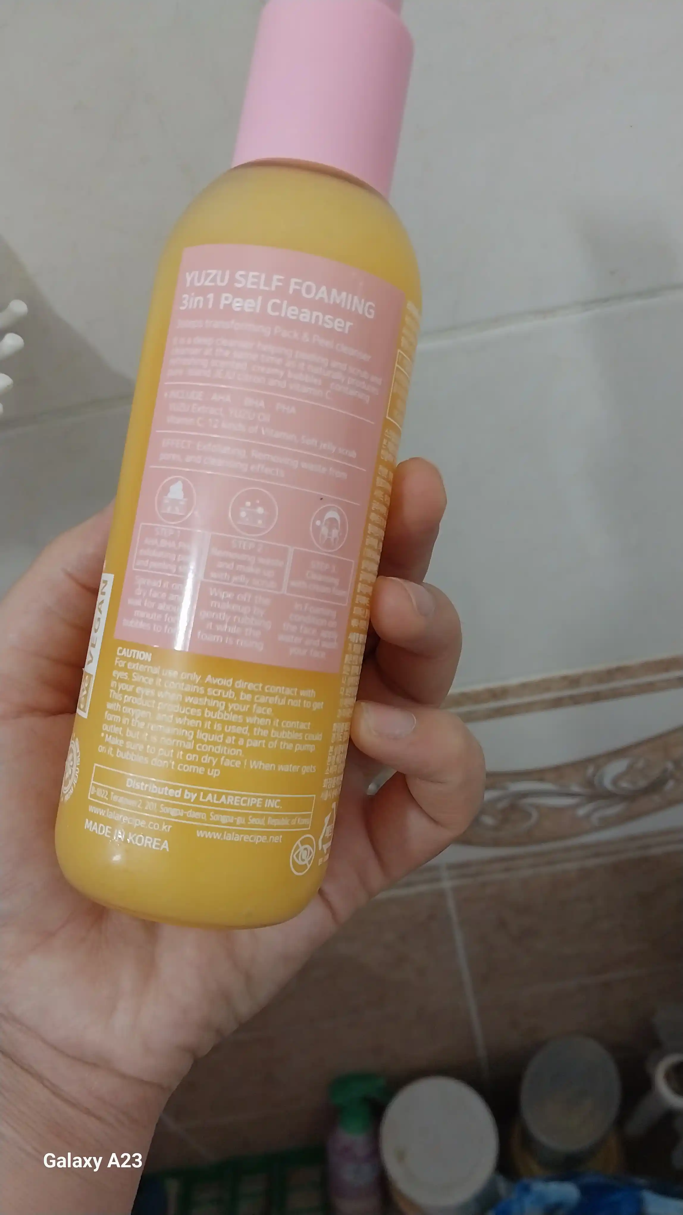 LALARICIPE пенка Yuzu Self Foaming 3 в 1 с AHA и BHA, очищающая пенка для лица, 200 мл