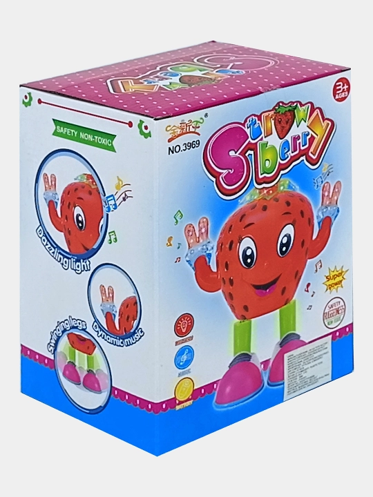 Raqqosa Qulupnay O'yinchoq Straw Siberry Yorug'lik va Musiqa