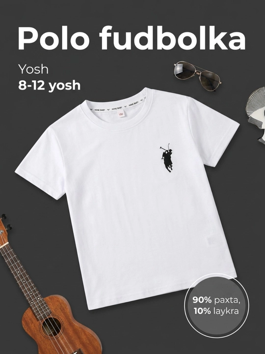 O'g'il bolalar uchun trend futbolka — qora va oq premium model