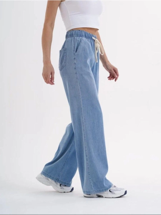 Ayollar uchun keng shim, yozgi yengil va nafas oluvchi casual shim