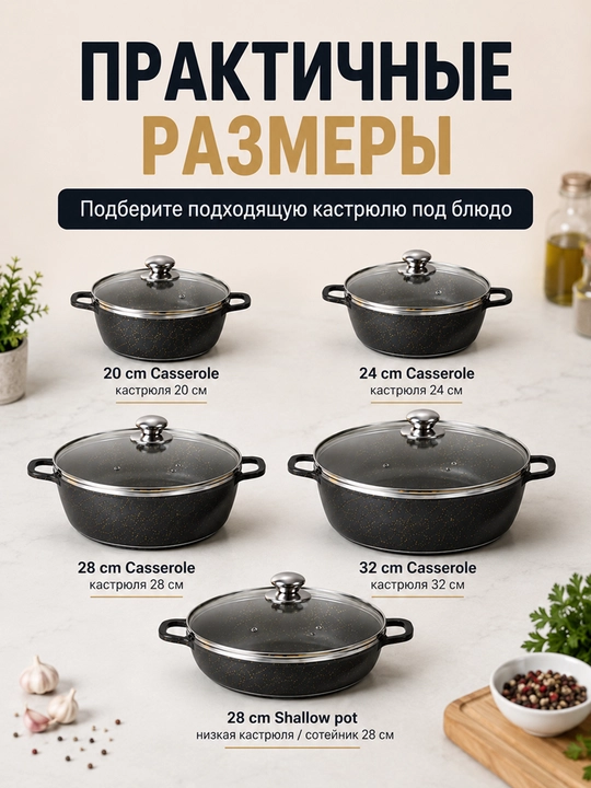 Набор кастрюль антипригарный, набор казанов, набор кострюль