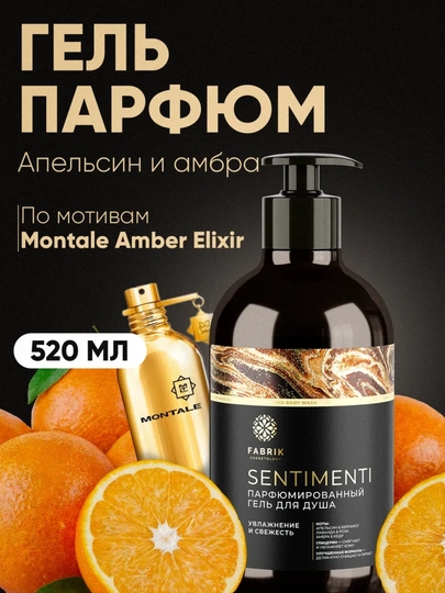 Парфюмированные гели для душа GIOVENTU, SENTIMENTI, AMORE, MISTERO 520 мл