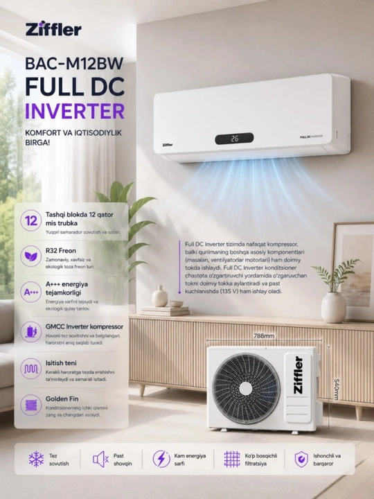 ZIFFLER 12 (Full DC Inverter)  BAC-M12BW