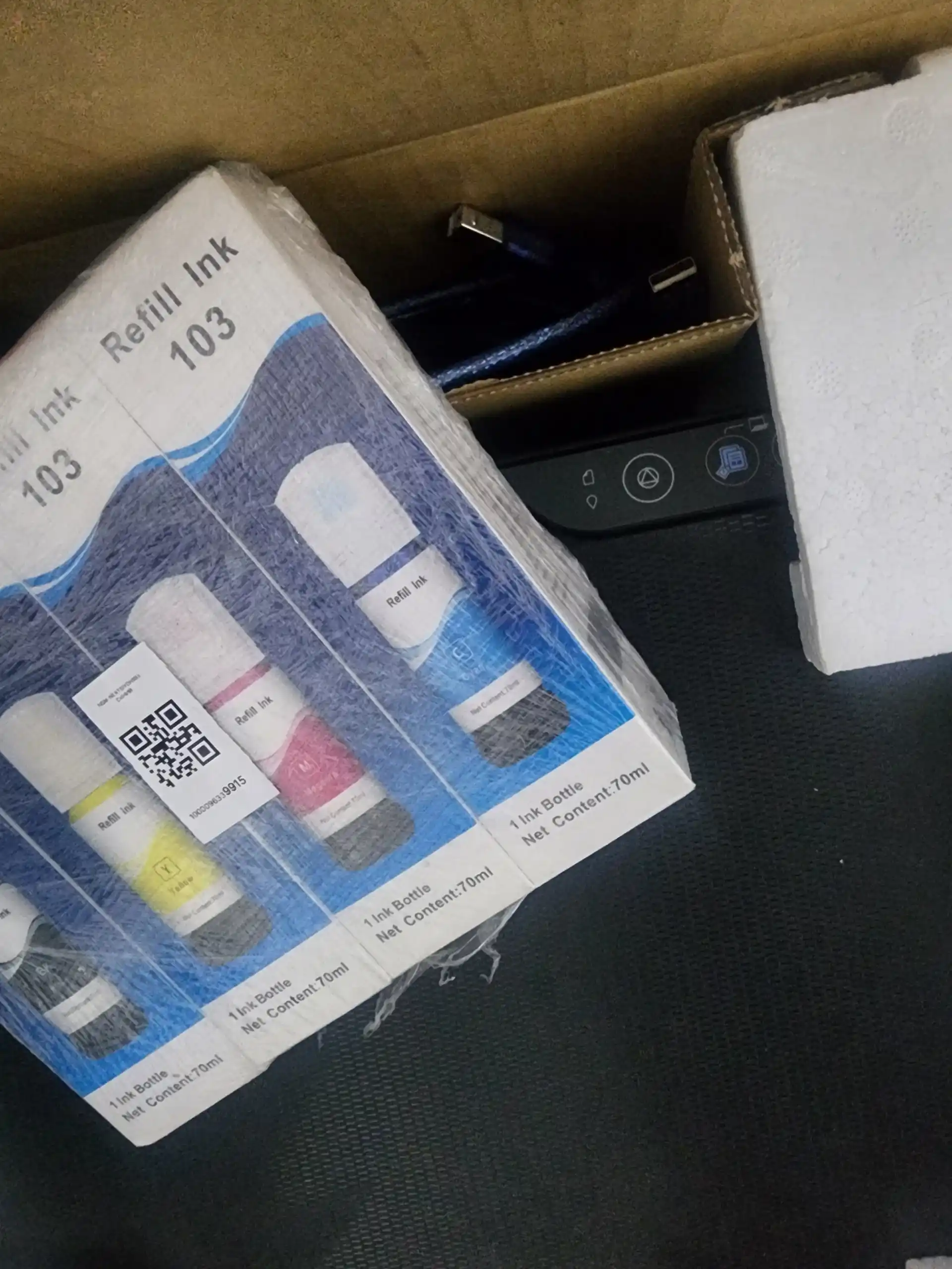 Printer siyoh kraska 103 printer uchun Epson EcoTank L3150 L3250 4 rang + 1 qora 70 ml