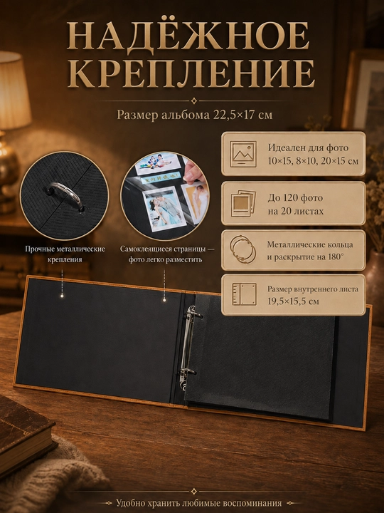 Magnit varaqli katta oilaviy fotoalbom, o‘zi yopishadigan fotoalbom
